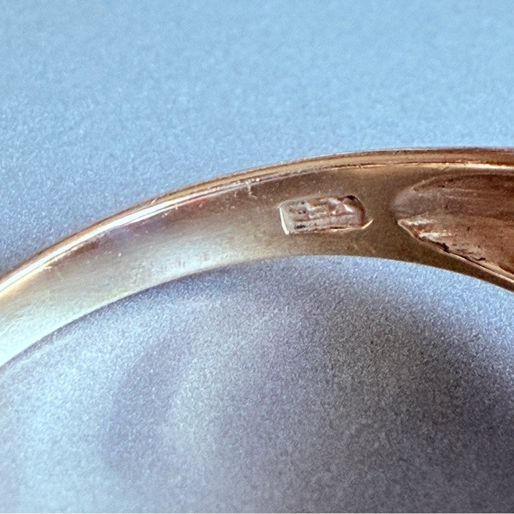 Vintage 14k Gold Genuine Sapphire Criss Cross Ribbon Dome Ring SIZE 9 - Picture 15 of 15